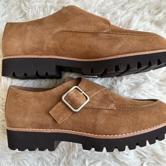 Donald Pliner Elody Monk Strap Suede Loafer Brown New In Box Size 10 - Picture 6 of 9